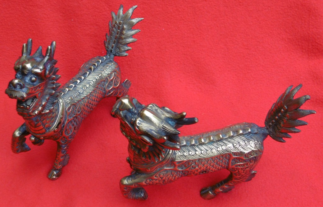Brass Lion Dogs
